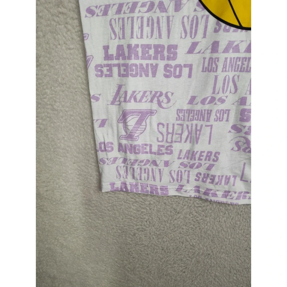 NBA Los Angeles Lakers Men Shirt XXL Purple CottonBlend Short Sleeve Regular Tee